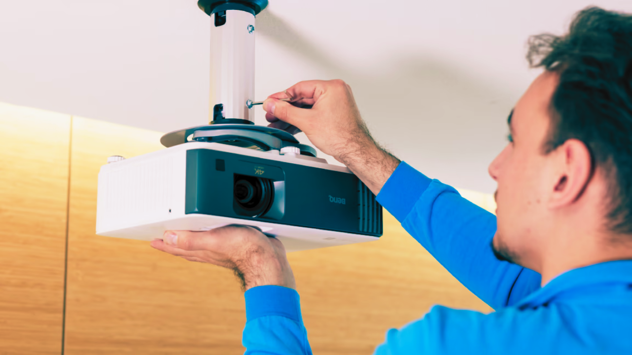 mounting a projector to a drop ceiling
