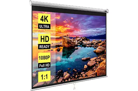 VIVOHOME-120-Inch-Manual-Pull-Down-Projector-Screen