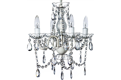Gypsy Color Original 4 Light Crystal Flush Mount Chandelier White