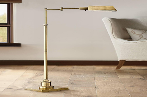 Regency-Hill-Jenson-Traditional Metal Adjustable Pharmacy Floor Lamp Swing