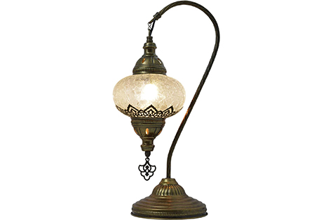 Turkish Swan Neck Mosaic Table Lamp Bohemian Vintage Design