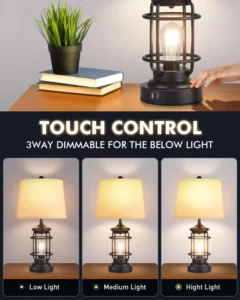Akasuki farmhouse table lamps set
